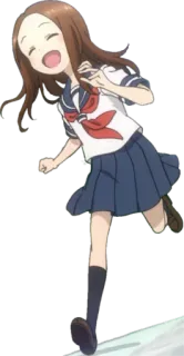 🤣 Takagi Karakai Jōzu no Takagi-san Anime, Uniforme escolar, Alegre, Chica, Dibujo animado telegram sticker