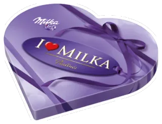 ❤️ I LOVE MILKA Milka, chocolate, candy, heart, sweet, purple, dessert telegram sticker