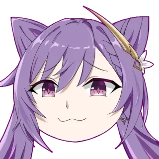 😈 Anime, Telinga kucing, Stiker, Kartun, Lucu, Rambut ungu whatsapp sticker