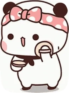 🤭 Panda, Desenho animado, Fofo, Adorável, Adesivo, Personagem telegram sticker