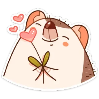 💖 tier, niedlich, hamster, herz, liebe, cartoon telegram sticker