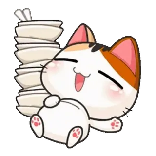 😋 แมว, น่ารัก, การ์ตูน, สัตว์, มีความสุข, ลูกแมว, คาวาอิ telegram sticker