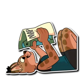 🗺 MAP карта, мультфильм, животное, персонаж, путешествие telegram sticker