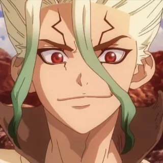 🥬 Senku Ishigami Dr. Stone Аниме, Манга, Доктор Стоун, Сенку Ишигами, Персонаж, Наука whatsapp sticker
