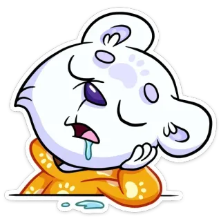 🤤 милый, наклейка, мультфильм, животное, медведь, сонный telegram sticker