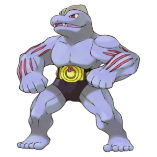 🔵 Machoke Pokemon pokemon, machopeur, type combat, jeu vidéo, monstre telegram sticker
