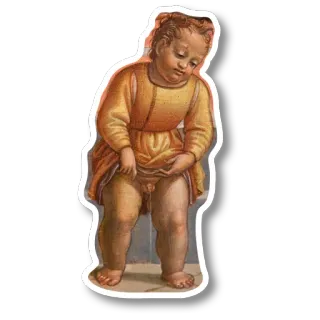 💛 bébé, enfant, pipi, oeuvre d'art, classique, vintage telegram sticker