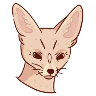 😠 fennec fox, fox, animal, cartoon, grumpy, expression, mammal telegram sticker
