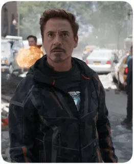 😟 Iron Man マーベル, スーパーヒーロー, アベンジャーズ, アイアンマン, トニー・スターク, ロバート・ダウニー・Jr. telegram sticker