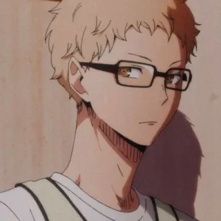 🦕 Kei Tsukishima Haikyuu!! anime, tsukishima, haikyuu, kei, glasses, blond telegram sticker