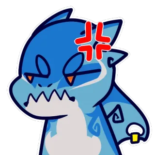 😡 wütend, Cartoon, Figur, Emoticon, Ausdruck, Monster whatsapp sticker
