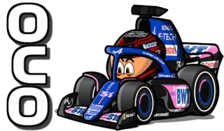 🇫🇷 OCO 一级方程式, 汽车, 赛车, 赛车运动, 车辆, Alpine, 赛车 telegram sticker