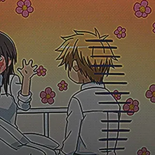 ▪️ Anime, Flores, Casal, Desenho animado, Arte telegram sticker