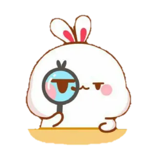 🐰 토끼, 토끼, 탐정, 돋보기, 귀여운, 조사 telegram sticker