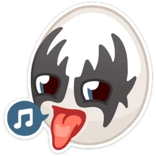 🥚 sticker, emoji, face, music, tongue telegram sticker