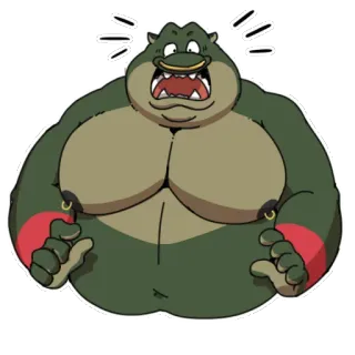 😱 cartoon, monster, creature, green skin, character, troll telegram sticker