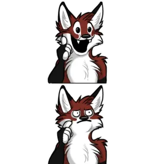 🤨 raposa, animal, desenho animado, personagem, adesivo telegram sticker