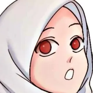 🌺 Stile anime, Ragazza, Hijab, Musulmana, Cartone animato, Femmina whatsapp sticker