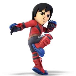 👊 Mii Brawler Super Smash Bros. Videogame, Vechtgame, Nintendo, Martial arts, Mii telegram sticker