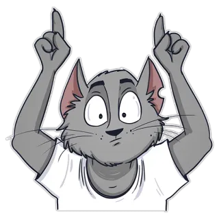 👆 cat, animal, cartoon, sticker whatsapp sticker