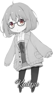 😮 Kaikyu anime, cute, girl, character, drawing, kaikyu telegram sticker