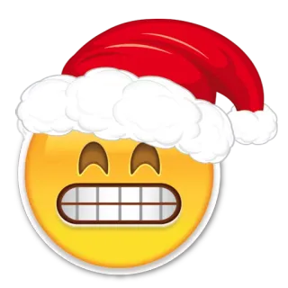 🎅 Emoji, Navidad, Gorro de Papá Noel, Invierno, Fiesta, Festivo, Expresión, Dibujos animados whatsapp sticker