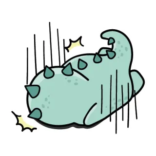 😩 dinosaur, cute, cartoon, animal, green telegram sticker