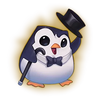 👋 penguin, gentleman, cartoon, top hat, cane telegram sticker