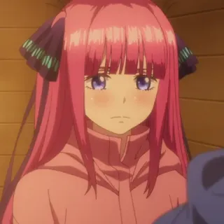 😔 Nino Nakano The Quintessential Quintuplets Anime, Mangá, Cabelo rosa, Nino Nakano, The Quintessential Quintuplets, Fofa, Garota telegram sticker