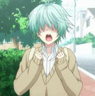 ⏱ anime, boy, excited, happy telegram sticker