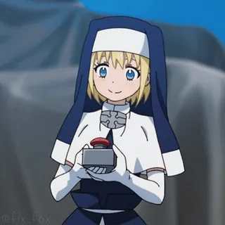 ☺️ Iris Fire Force Anime, Chica, Monja, Botón, Fire Force telegram sticker