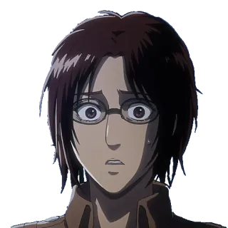 😯 Hange Zoe Attack on Titan Anime, Ataque dos Titãs, Hange Zoe, Mangá, Personagem, AoT telegram sticker