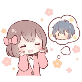 🥰 anime, cartoon, cute, girl, love, dream, pink telegram sticker