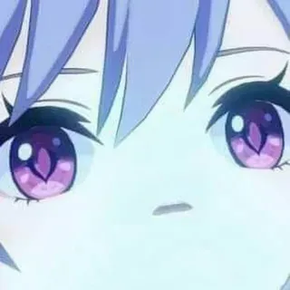 🤔 anime, eyes, purple eyes, anime character, cartoon, animation, face telegram sticker