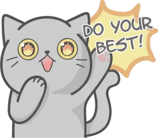 😱 DO YOUR BEST! Katze, süß, motivierend, Ermutigung, positiv, gib dein Bestes telegram sticker