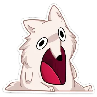 😱 cane, cucciolo, spaventato, scioccato, carino, cartone animato, animale telegram sticker