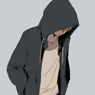 🌨 Anime, Hoodie, Traurig, Teenager, Jugend, Junge whatsapp sticker