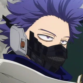 💜 Hitoshi Shinso My Hero Academia Anime, Hitoshi Shinso, My Hero Academia, Personnage, cheveux violets whatsapp sticker