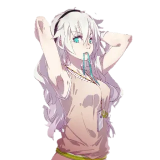 👩‍🦳 Аниме, Девушка, Белые волосы, Повседневный, Подросток, Милый telegram sticker