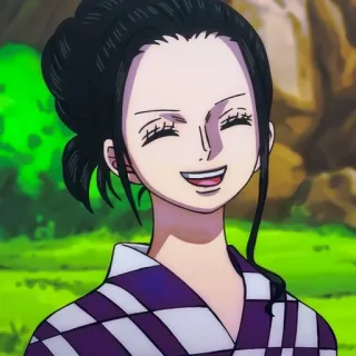 😄 Nico Robin One Piece Anime, Robin, One Piece, lächelnd, Charakter telegram sticker