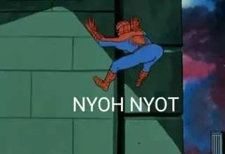 🕸 Spider-Man NYOH NYOT Meme, Spider-Man, Drôle, Dessin animé, Animation whatsapp sticker