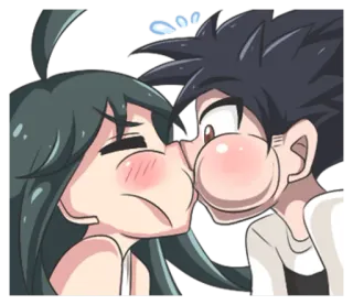 😚 kissing, cartoon, anime, romance, love telegram sticker