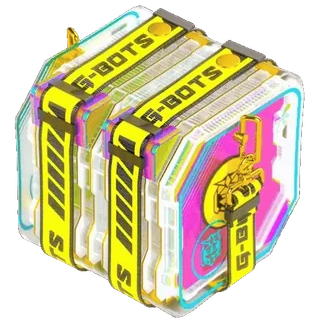 💴 G-BOTS G-BOTS, robot, tài sản game, hộp, vàng, nhãn dán telegram sticker