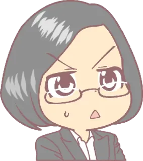 😠 chibi, woman, annoyed, angry, character, cartoon, office telegram sticker