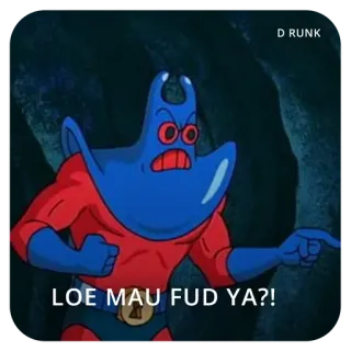 🖕 Man Ray Spongebob Squarepants LOE MAU FUD YA?! spongebob, arraia-diabo, desenho animado, ameaça, apontando, raiva telegram sticker