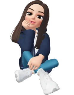 😊 Desenho animado, Personagem, Avatar, Mulher, Sentada, Casual telegram sticker