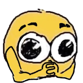😐 emoji, cute, cartoon, pleading, eyes, yellow telegram sticker