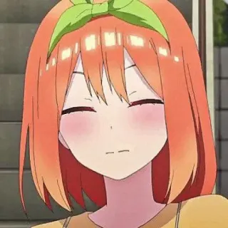 🧩 Yotsuba Nakano The Quintessential Quintuplets Anime, Fille, Cheveux orange, Mignon, Yotsuba, The Quintessential Quintuplets, Nakano telegram sticker