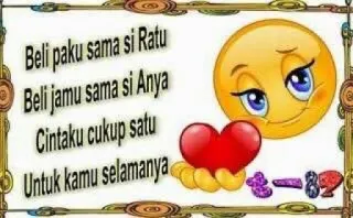 🥰 Beli paku sama si Ratu
Beli jamu sama si Anya
Cintaku cukup satu
Untuk kamu selamanya 愛, ハート, 絵文字, ロマンチック, 詩 telegram sticker