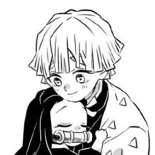 🎎 Zenitsu Agatsuma and Nezuko Kamado Demon Slayer Anime, Demon Slayer, Zenitsu, Nezuko, Manga telegram sticker